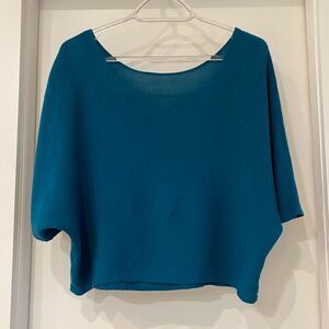Jolie Teal  Crop Top short sleeve dolman small